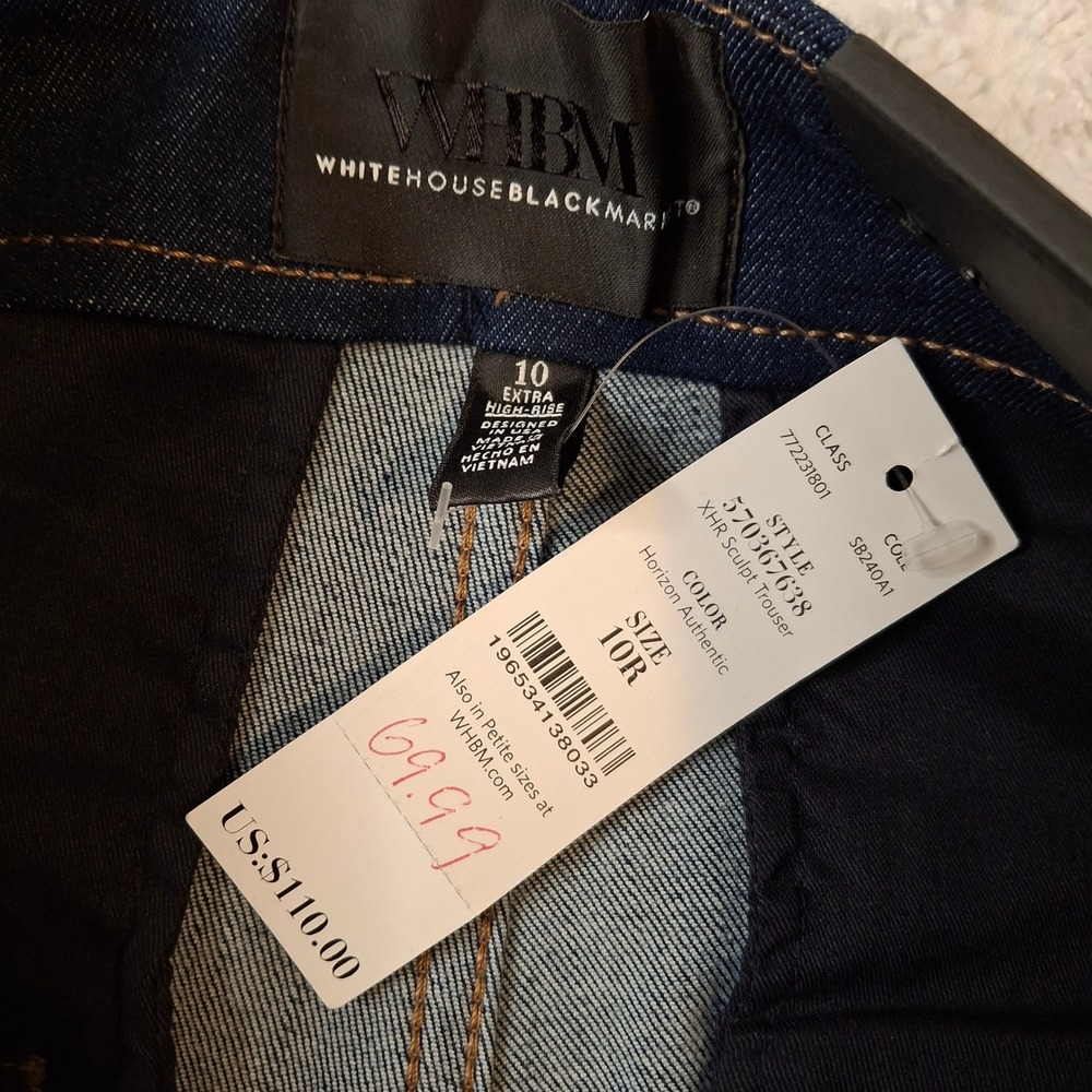 White House Black Market Womens 10 High Rise XHR Sculpt Trouser Blue Jeans NWT - Picture 6 of 10